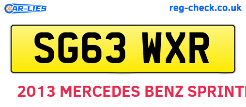 SG63WXR are the vehicle registration plates.