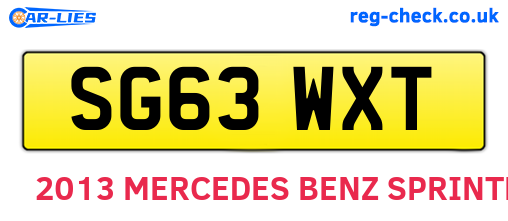 SG63WXT are the vehicle registration plates.