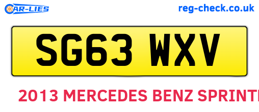 SG63WXV are the vehicle registration plates.