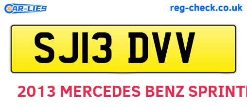 SJ13DVV are the vehicle registration plates.