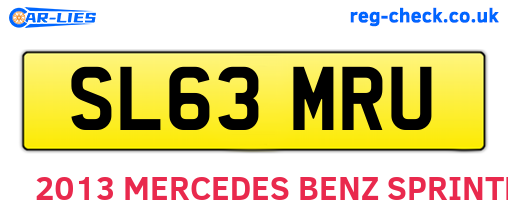 SL63MRU are the vehicle registration plates.
