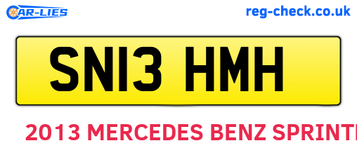 SN13HMH are the vehicle registration plates.