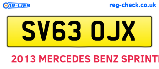 SV63OJX are the vehicle registration plates.