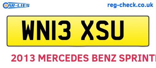 WN13XSU are the vehicle registration plates.