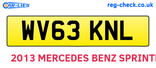 WV63KNL are the vehicle registration plates.