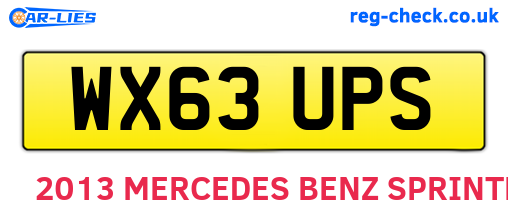 WX63UPS are the vehicle registration plates.