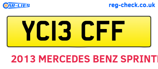YC13CFF are the vehicle registration plates.