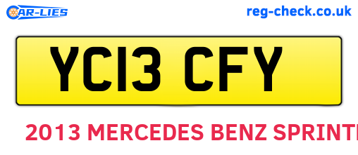 YC13CFY are the vehicle registration plates.