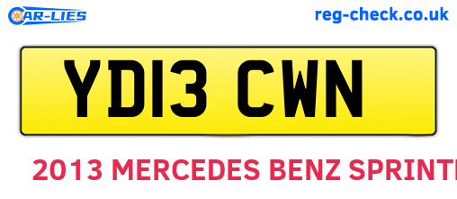 YD13CWN are the vehicle registration plates.