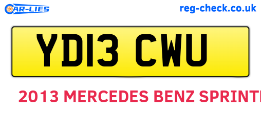 YD13CWU are the vehicle registration plates.