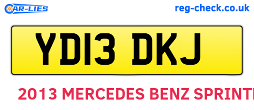 YD13DKJ are the vehicle registration plates.
