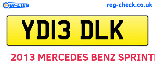 YD13DLK are the vehicle registration plates.