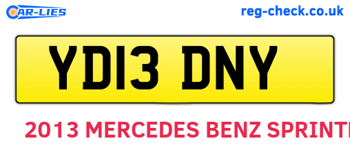 YD13DNY are the vehicle registration plates.
