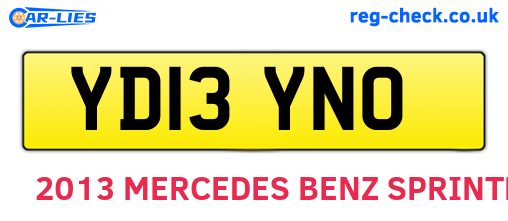 YD13YNO are the vehicle registration plates.