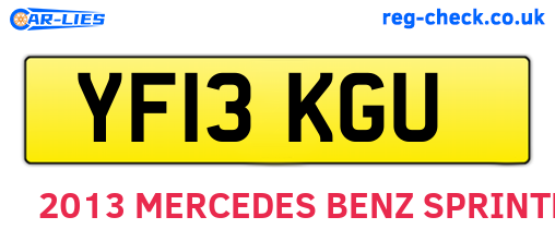 YF13KGU are the vehicle registration plates.