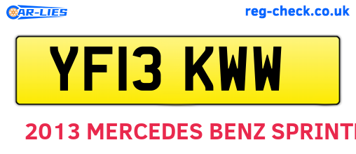 YF13KWW are the vehicle registration plates.
