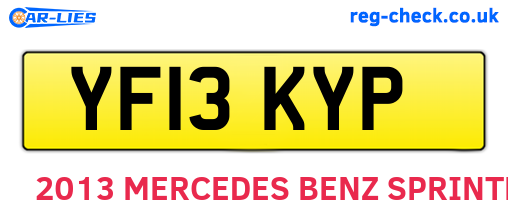 YF13KYP are the vehicle registration plates.