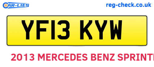 YF13KYW are the vehicle registration plates.