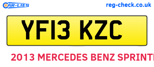 YF13KZC are the vehicle registration plates.