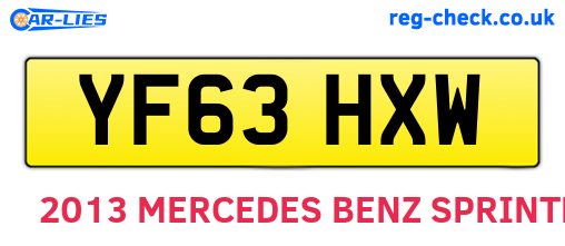 YF63HXW are the vehicle registration plates.