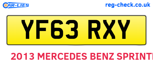 YF63RXY are the vehicle registration plates.