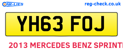 YH63FOJ are the vehicle registration plates.