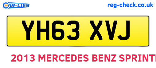 YH63XVJ are the vehicle registration plates.