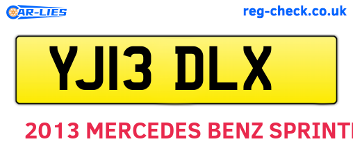 YJ13DLX are the vehicle registration plates.