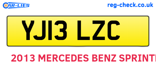 YJ13LZC are the vehicle registration plates.