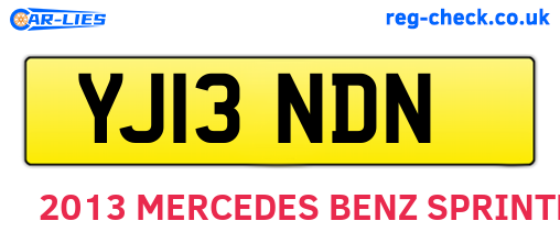 YJ13NDN are the vehicle registration plates.