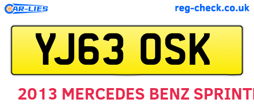 YJ63OSK are the vehicle registration plates.