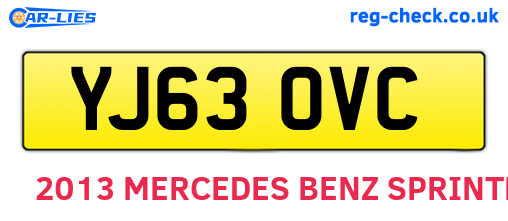 YJ63OVC are the vehicle registration plates.
