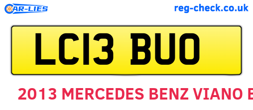LC13BUO are the vehicle registration plates.