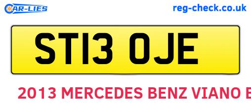 ST13OJE are the vehicle registration plates.