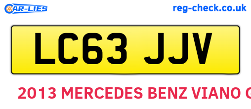 LC63JJV are the vehicle registration plates.