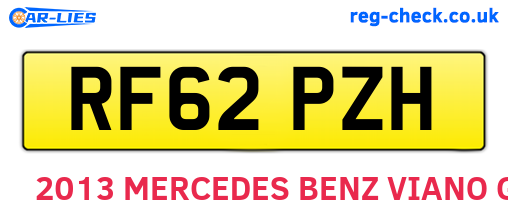 RF62PZH are the vehicle registration plates.