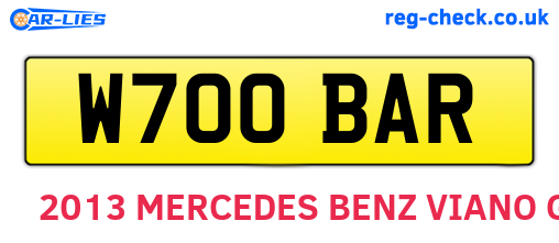 W700BAR are the vehicle registration plates.