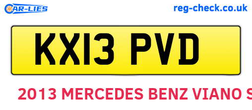 KX13PVD are the vehicle registration plates.