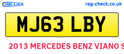 MJ63LBY are the vehicle registration plates.