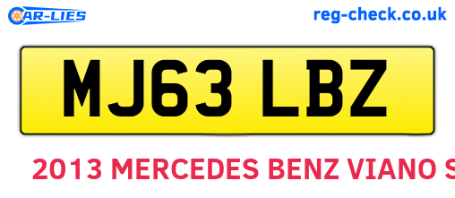 MJ63LBZ are the vehicle registration plates.