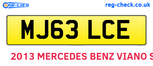 MJ63LCE are the vehicle registration plates.