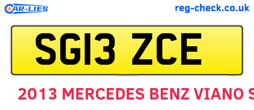 SG13ZCE are the vehicle registration plates.