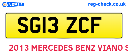 SG13ZCF are the vehicle registration plates.