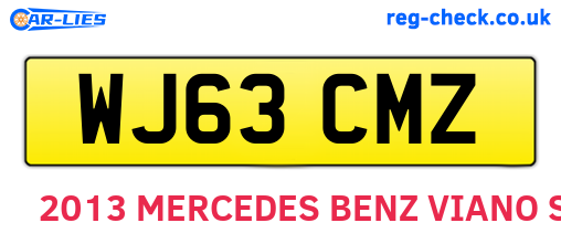 WJ63CMZ are the vehicle registration plates.