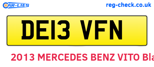 DE13VFN are the vehicle registration plates.