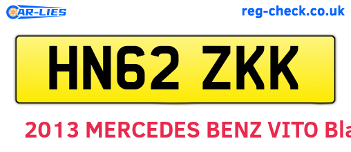 HN62ZKK are the vehicle registration plates.