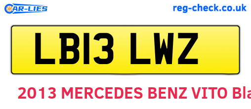 LB13LWZ are the vehicle registration plates.