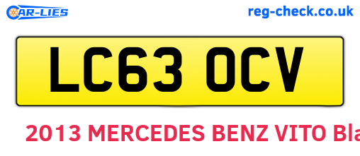 LC63OCV are the vehicle registration plates.