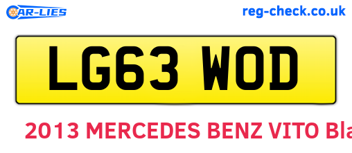 LG63WOD are the vehicle registration plates.