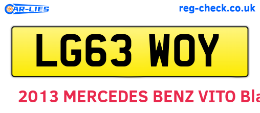 LG63WOY are the vehicle registration plates.